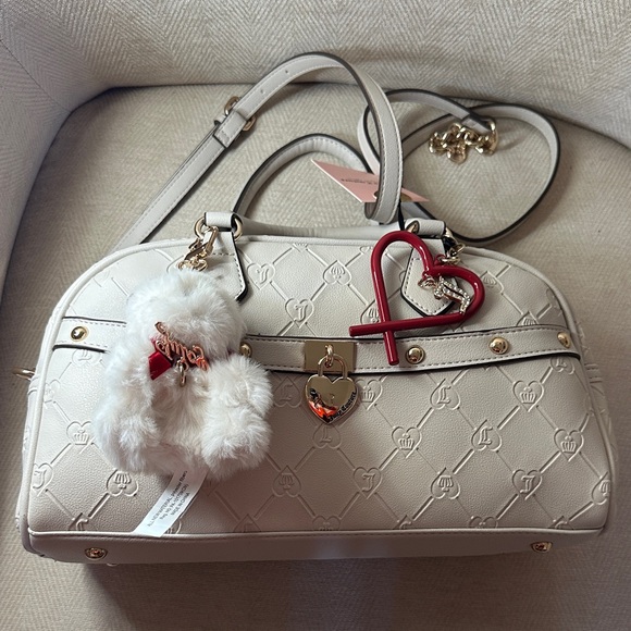 Juicy Couture Cream Satchel with Heart and Bear Charms - Picture 11 of 14